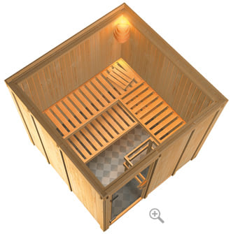 Sauna finlandese classica Anastasia coibentata - sezione vista dall'alto