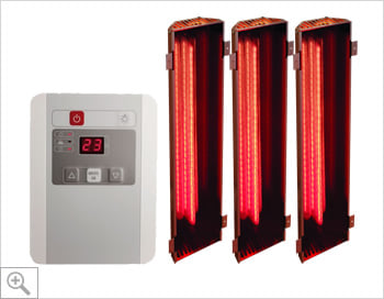 Sauna infrarossi Alicia: Kit sauna: set lampade a infrarossi + controller digitale