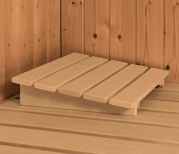 Sauna finlancese classica da casa in kit in legno massello di abete 40 mm Zelda da interno: Kit sauna - Poggiatesta in legno massello di pioppo