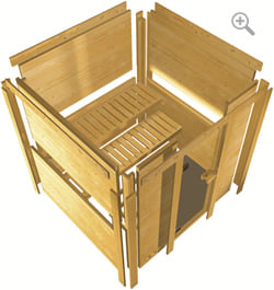 Sauna finlancese classica da casa in kit in legno massello di abete 40 mm Melissa da interno: Assemblaggio facile e veloce