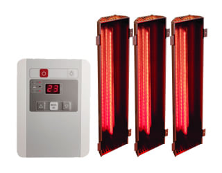 Saune infrarossi: set di lampade a infrarossi con controller esterno