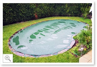 Copertura invernale con occhielli e cavo elastico per piscina interrata a forma libera - Immagine 7