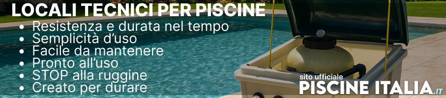 Locale tecnico per piscina aperto con filtro e valvola – soluzione robusta e anti-ruggine
