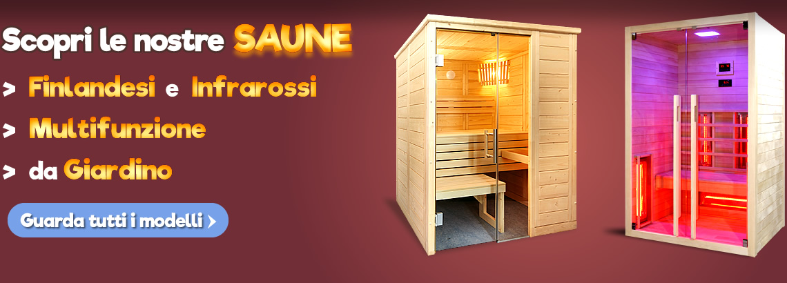 Saune finlandesi, saune infrarossi e saune da giardino in offerta