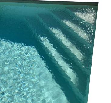 Scala ad angolo sotto liner per la Piscina interrata in kit in pannelli d'acciaio Futura rettangolare 6x3 m - h.120 cm