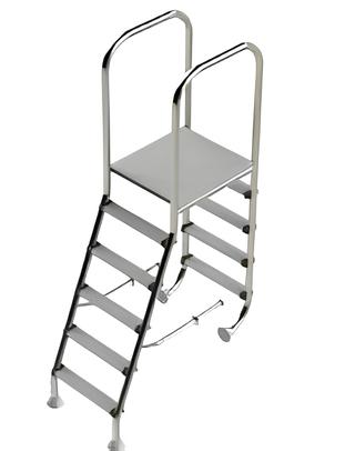 Scala a ponte opzionale in acciaio inox per piscina ASTREA XL con 5 gradini esterni e 4 gradini interni