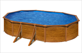 Piscina fuori terra in acciaio GRE Ovale PACIFIC KIT730W - Kit piscina: struttura