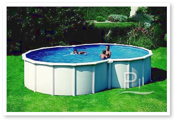 Piscina fuori terra in acciaio GRE a forma di otto VARADERO KITPROV6270 - Foto piscina in giarino