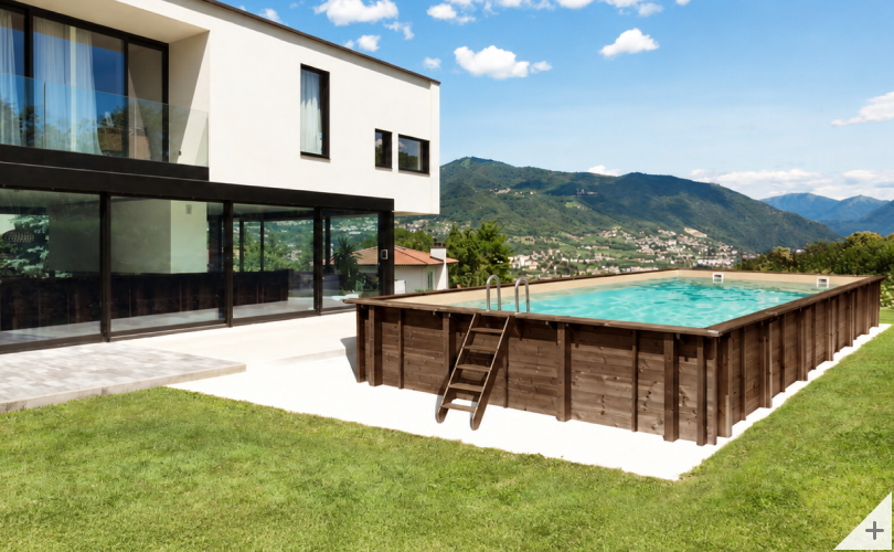 Piscina fuori terra in legno rettangolare JARDIN CARRE TALL 7x3 h139 cm - immagine di copertina