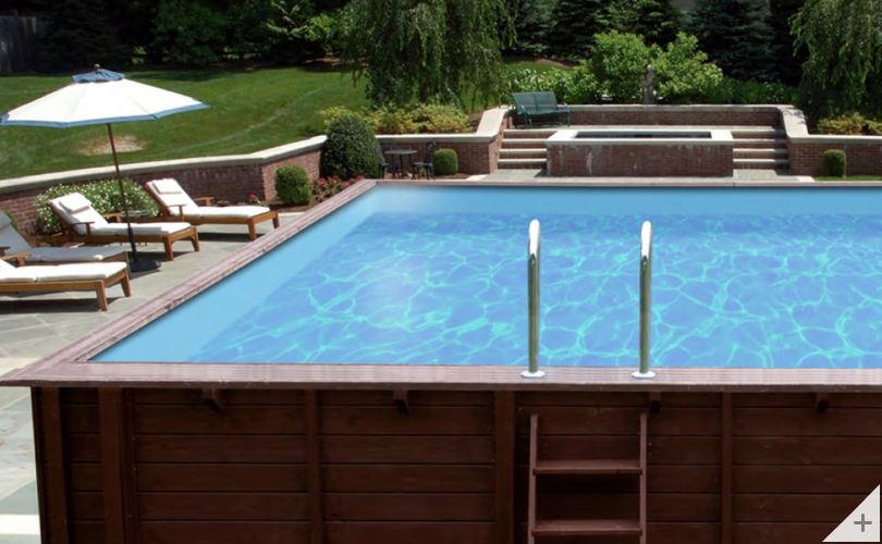 Piscina in legno fuori terra rettangolare da giardino Jardin SQUARE 3x3