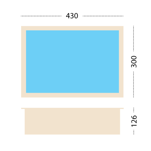Piscina in legno fuori terra da esterno Azura 430x300 Liner azzurro: specifiche tecniche