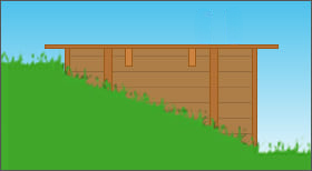 Installazione piscina in legno JARDIN: modalità semi-interrata con scala ad angolo