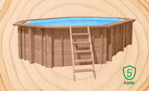 Piscina in legno rettangolare JARDIN CARRE 470: qualità costruttiva e garanzia 5 anni