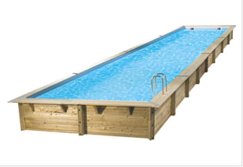 Kit piscina della  piscina in legno fuori terra da esterno MASTER POOL 1550x350 Liner azzurro: struttura in legno
