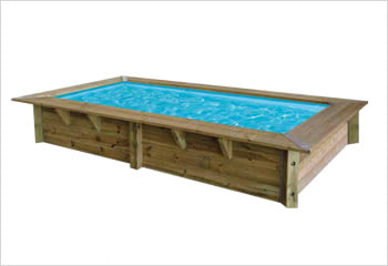 Kit piscina della  piscina in legno fuori terra da esterno Azura 430x300 Liner sabbia: struttura in legno