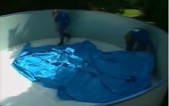 Piscina interrata in lamiera d'acciaio rotonda liner sabbia SKYSAND RELAX 600 h.120 - Installazione: posa del rivestimento interno (liner)