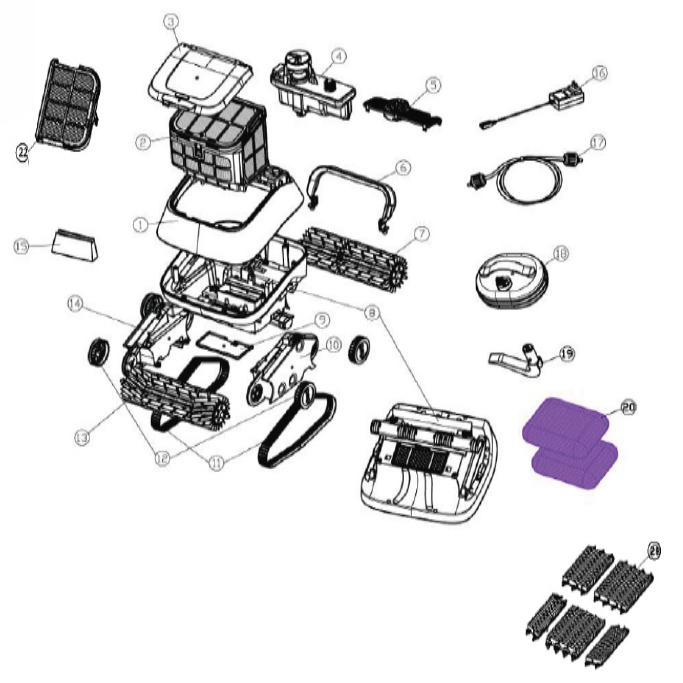 Ricambi robot automatici piscina 8streme 7311 Black Pearl