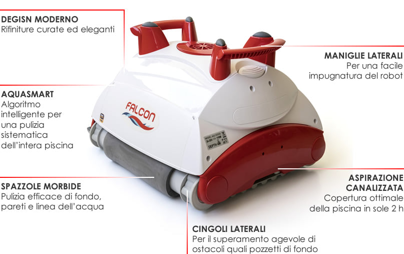 Robot pulitore piscina Falcon K200 dettagli