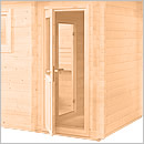 Sauna finlandese da giardino o da esterno Lava - Porta in legno e vetro