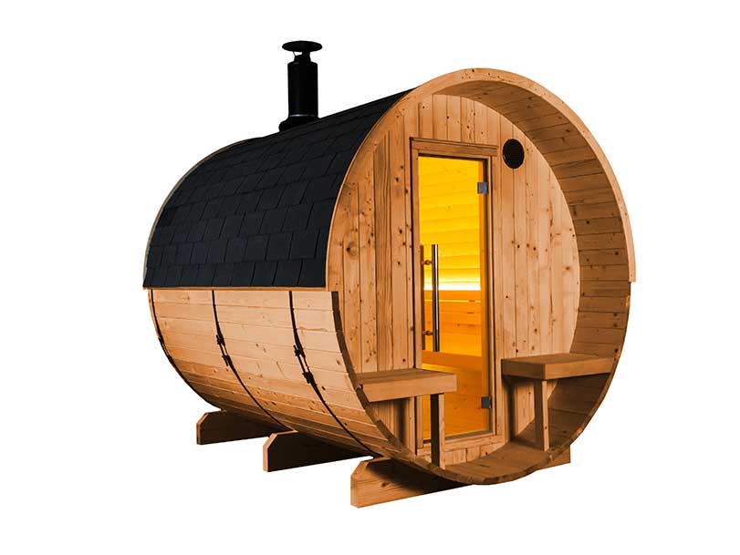 Sauna finlandese a botte da giardino o da esterno Kammi 180 - Cover