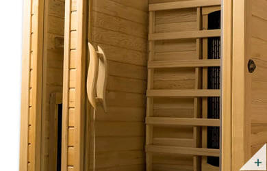 Sauna infrarossi Ambra - Foto degli interni: pannelli infrarossi schiena