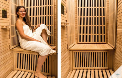 Sauna infrarossi Camilla - Foto degli interni: pannelli infrarossi schiena e laterali