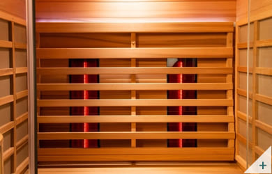 Sauna infrarossi Patty - Foto degli interni: pannelli infrarossi schiena e laterali