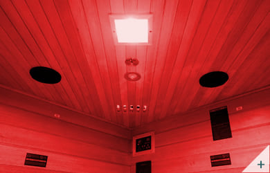 Sauna infrarossi Rossana - Foto degli interni: illuminazione LED rossa