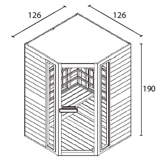 Sauna infrarossi angolare Adam - Dimensioni