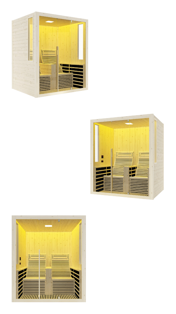 Sauna con lampade infrarossi - Incluso nel kit sauna - Struttura in legno