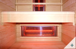 Sauna infrarossi Eva 90 - Foto degli interni: pannello infrarossi polpacci