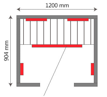 Sauna infrarossi Eva 120 - Prospetto tecnico