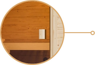 Sauna Finlancese classica da casa in kit in legno massello di abete 38 mm Antonella: Porta in quattro varianti - Prezzo unico