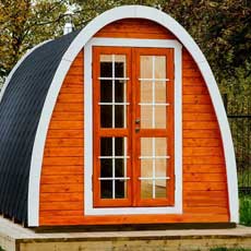 Sauna finlandese a botte da giardino o da esterno pod 2.4x2.3 - Kit struttura della sauna in legno abete rosso