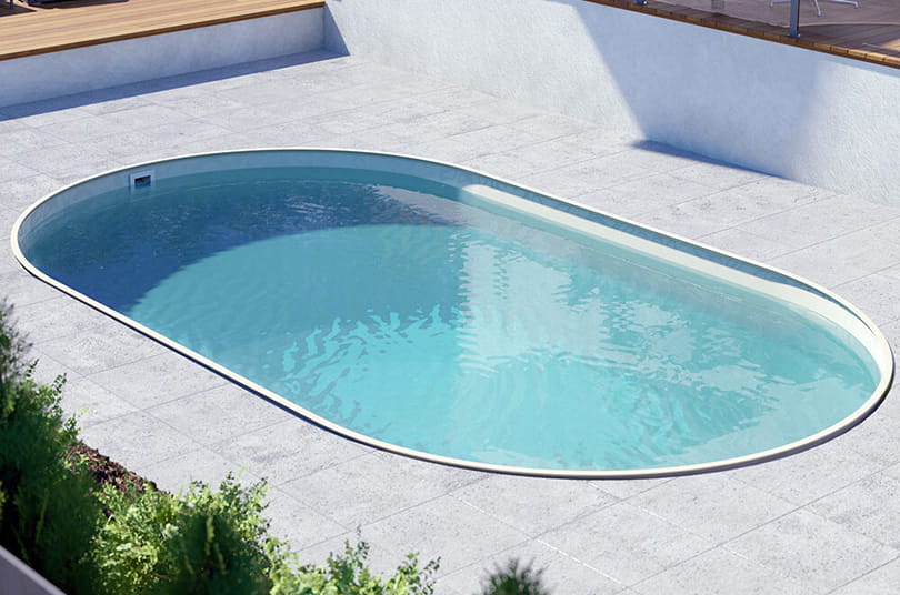Piscina interrata economica in acciaio circolare Skysand - Fasi di montaggio: piscina pronta