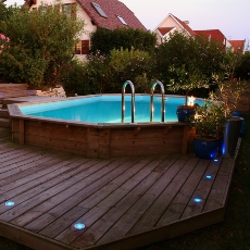 Piscina in legno fuori terra JARDIN 727 - kit interrata