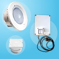 Kit 1 proiettore bianco per piscina con trasformatore