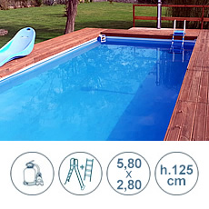 Piscina fuoriterra tubolari LAGUNA BASIC EASY  5,80x3,80 m - h.125 cm