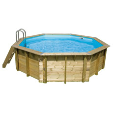 Piscina in legno fuori terra da giardino OCEAN 430 - Liner azzurro