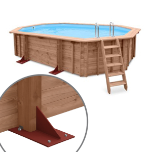 Piscina in legno fuori terra JARDIN PLATFORM 607 liner azzurro