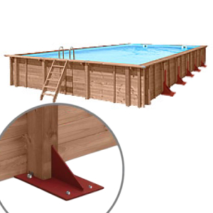 Piscina in legno fuori terra rettangolare JARDIN CARRE PLATFORM 12x6