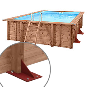 Piscina in legno fuori terra rettangolare JARDIN CARRE PLATFORM 470