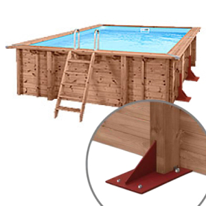 Piscina in legno fuori terra rettangolare JARDIN CARRE PLATFORM 6x2,85
