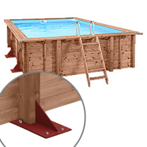 Piscina in legno fuori terra rettangolare JARDIN CARRE PLATFORM 7x3