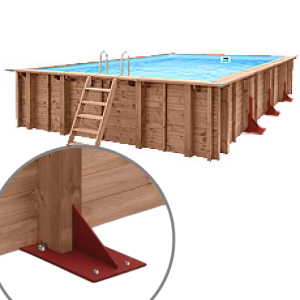 Piscina in legno fuori terra rettangolare JARDIN CARRE PLATFORM 8x5