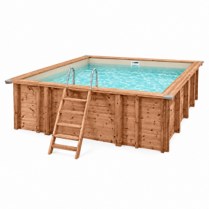 Piscina in legno fuori terra rettangolare JARDIN SQUARE 3x3 SABBIA