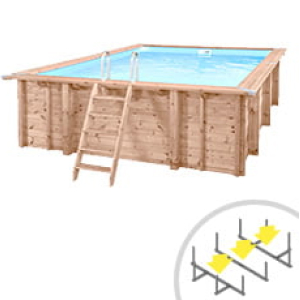 Piscina in legno fuori terra rettangolare RIVA CARRE 6x2,85