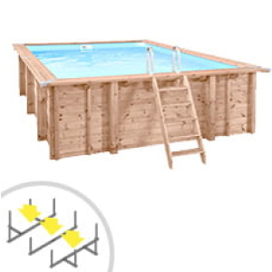 Piscina in legno fuori terra rettangolare RIVA CARRE 7x3
