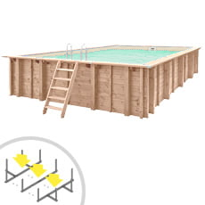 Piscina in legno rettangolare autoportante RIVA CARRE 8x5 Liner sabbia