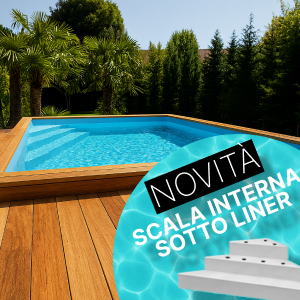 Piscina in legno con scala interna JARDIN CARRE 470